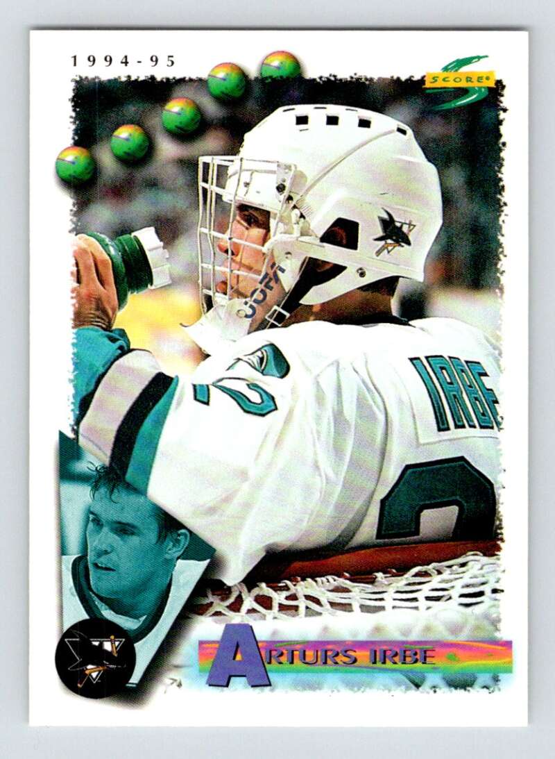 1994-95 Score Hockey #10 Arturs Irbe San Jose Sharks V90675 Image 1