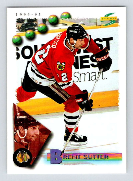 1994-95 Score Hockey #32 Brent Sutter  Chicago Blackhawks  V90697 Image 1