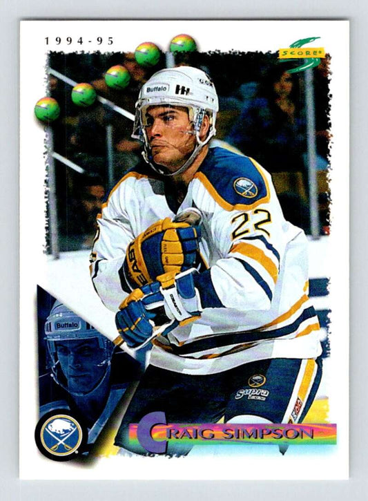 1994-95 Score Hockey #54 Craig Simpson  Buffalo Sabres  V90719 Image 1