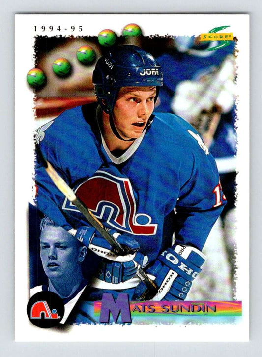1994-95 Score Hockey #89 Mats Sundin  Quebec Nordiques  V90754 Image 1