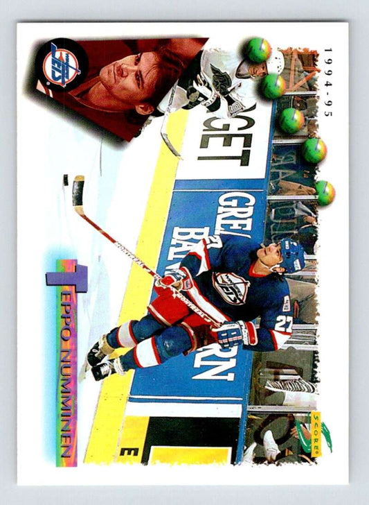 1994-95 Score Hockey #91 Teppo Numminen  Winnipeg Jets  V90756 Image 1