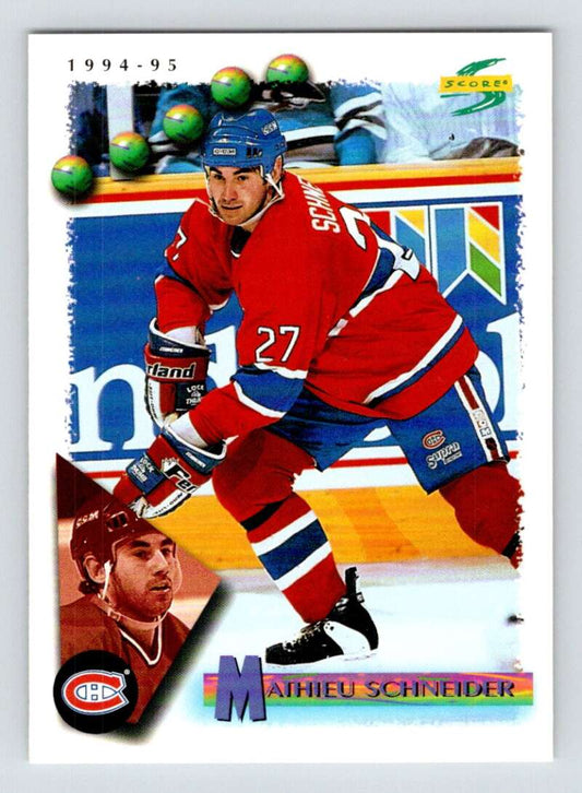 1994-95 Score Hockey #103 Mathieu Schneider  Montreal Canadiens  V90768 Image 1