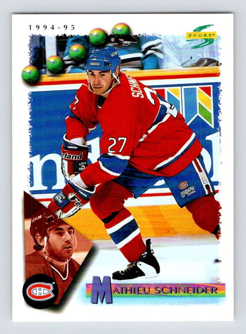 1994-95 Score Hockey #103 Mathieu Schneider Montreal Canadiens V90768 Image 1
