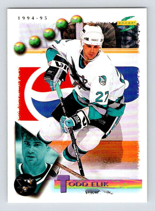 1994-95 Score Hockey #125 Todd Elik  San Jose Sharks  V90790 Image 1