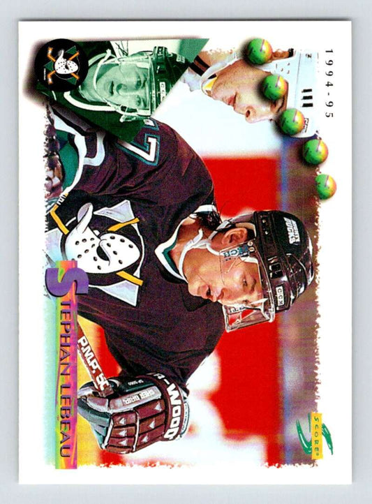 1994-95 Score Hockey #128 Stephan Lebeau  Anaheim Ducks  V90793 Image 1