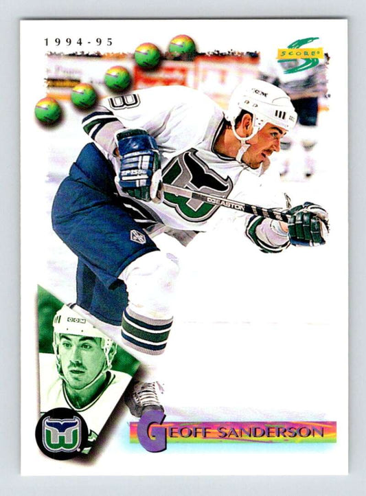 1994-95 Score Hockey #144 Geoff Sanderson  Hartford Whalers  V90809 Image 1