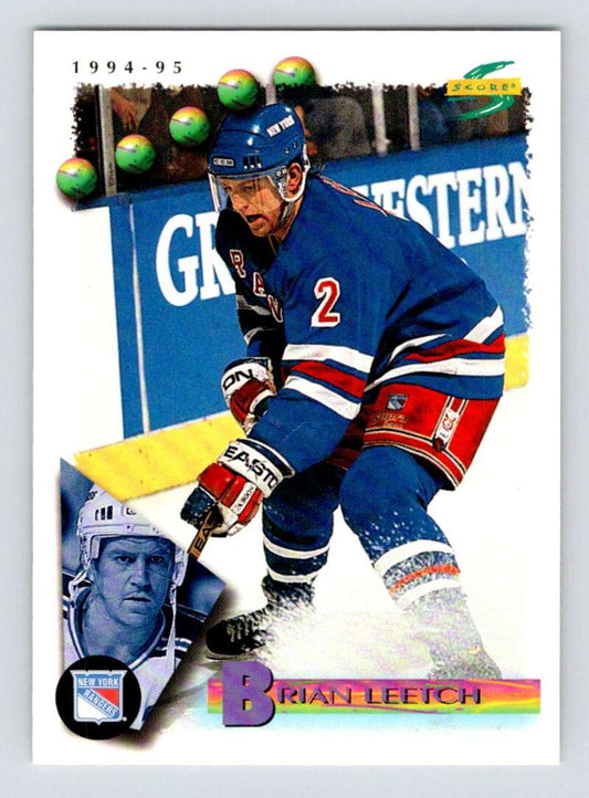 1994-95 Score Hockey #184 Brian Leetch  New York Rangers  V90849 Image 1