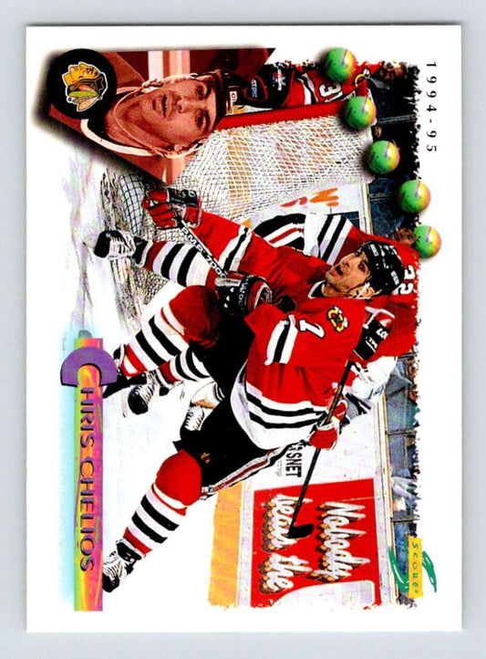 1994-95 Score Hockey #189 Chris Chelios  Chicago Blackhawks  V90854 Image 1