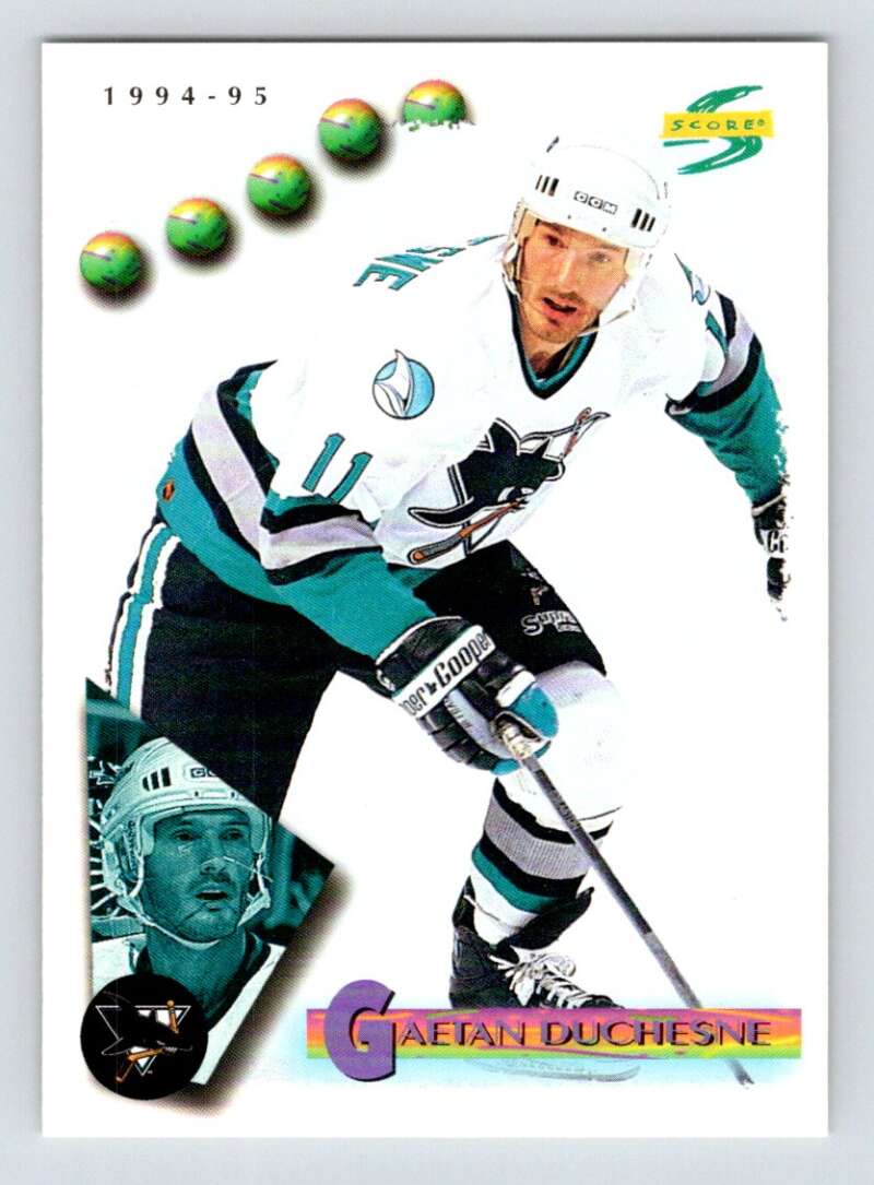 1994-95 Score Hockey #196 Gaetan Duchesne San Jose Sharks V90861 Image 1