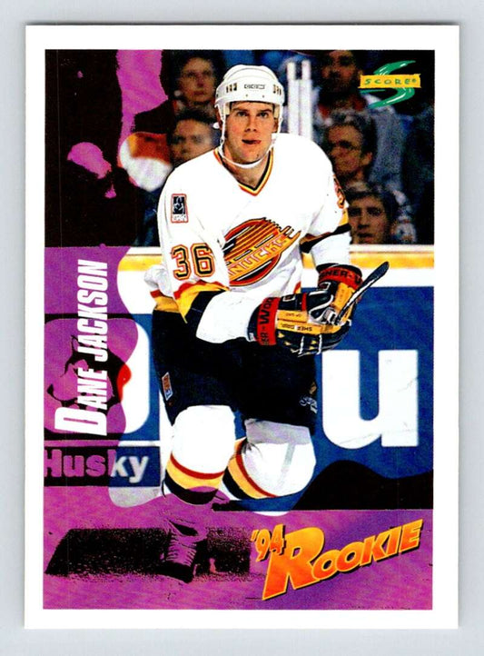 1994-95 Score Hockey #216 Dane Jackson  RC Rookie Vancouver Canucks  V90881 Image 1