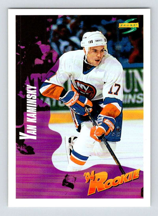 1994-95 Score Hockey #221 Yan Kaminsky  New York Islanders  V90886 Image 1