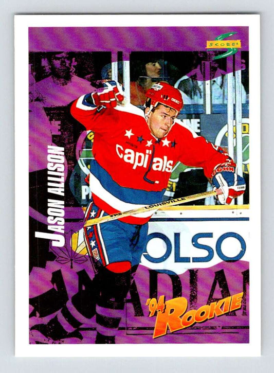 1994-95 Score Hockey #231 Jason Allison  Washington Capitals  V90897 Image 1