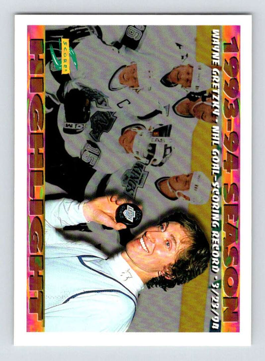 1994-95 Score Hockey #241 Wayne Gretzky HL  Los Angeles Kings  V90907 Image 1