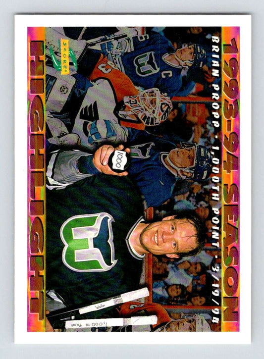 1994-95 Score Hockey #247 Brian Propp  Hartford Whalers  V90913 Image 1