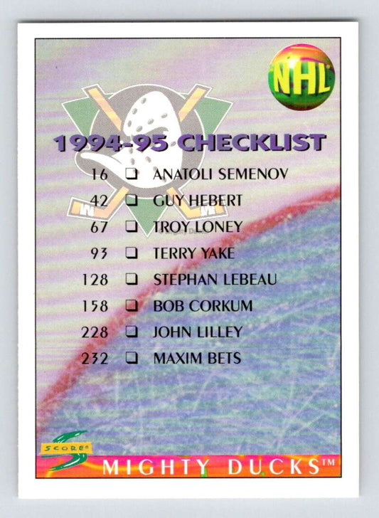 1994-95 Score Hockey #263 Boston Bruins   V90929 Image 1