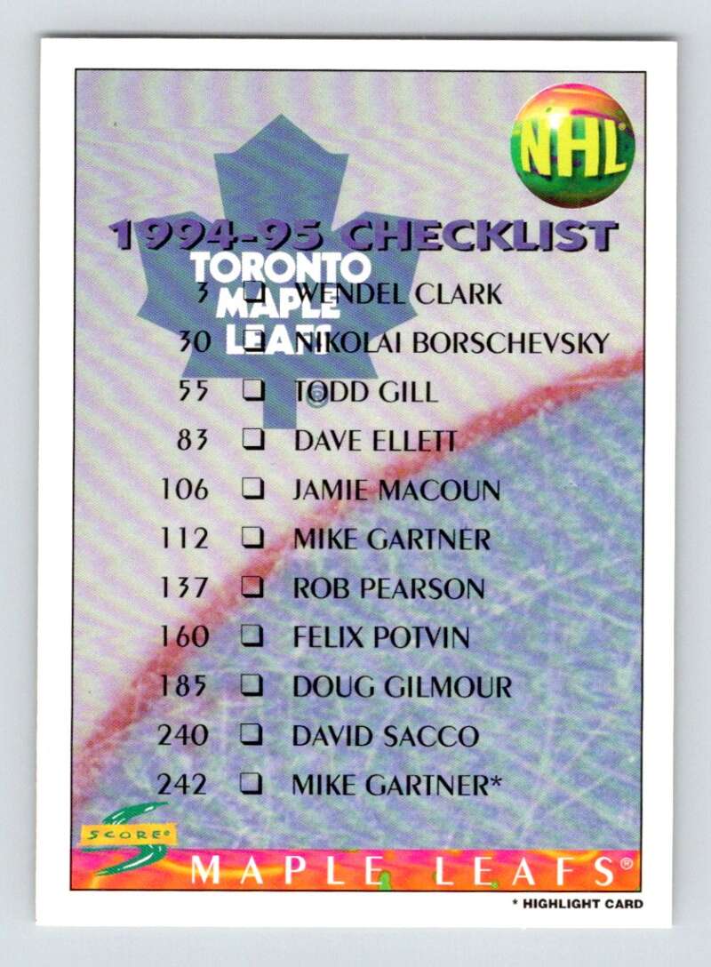 1994-95 Score Hockey #274 Vancouver Canucks V90940 Image 1