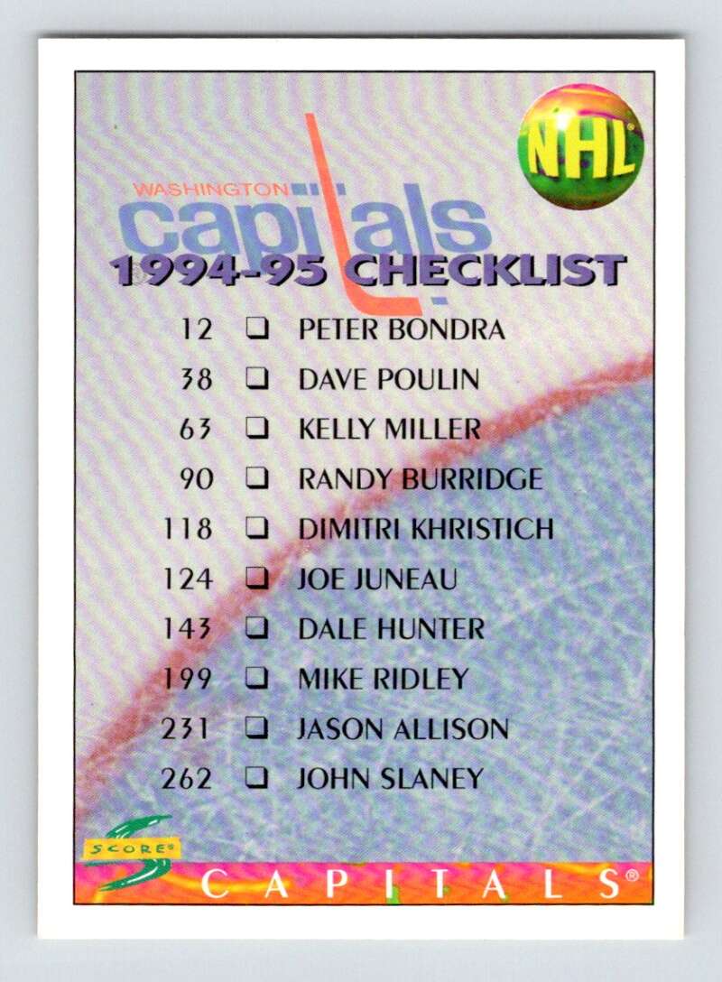 1994-95 Score Hockey #275 Winnipeg Jets V90941 Image 1