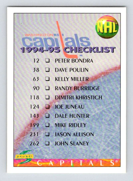 1994-95 Score Hockey #275 Winnipeg Jets   V90941 Image 1