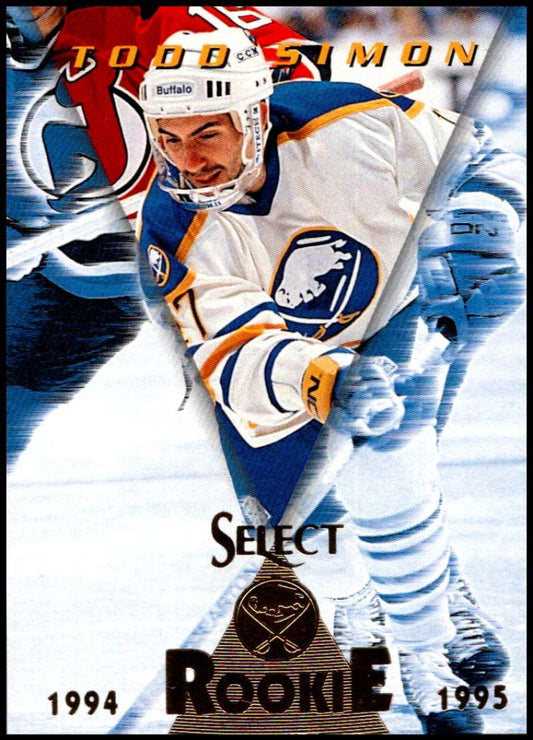 1994-95 Select Hockey #195 Todd Simon  RC Rookie Buffalo Sabres  V90049 Image 1