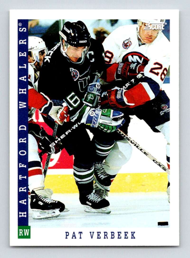 1993-94 Score Canadian #10 Pat Verbeek Hockey Hartford Whalers Image 1