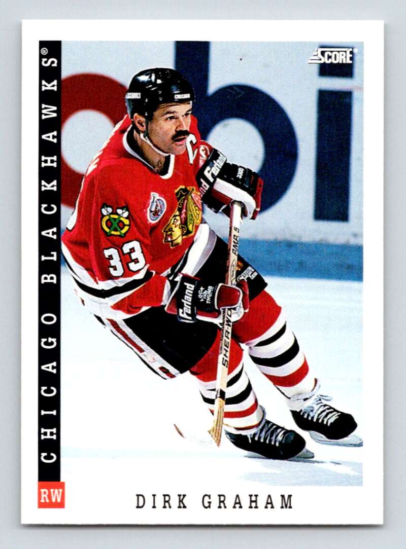 1993-94 Score Canadian #12 Dirk Graham Hockey Chicago Blackhawks Image 1