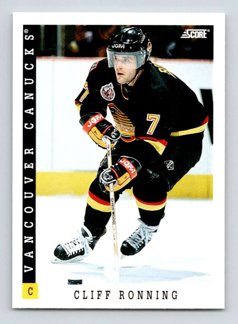 1993-94 Score Canadian #17 Cliff Ronning Hockey Vancouver Canucks Image 1