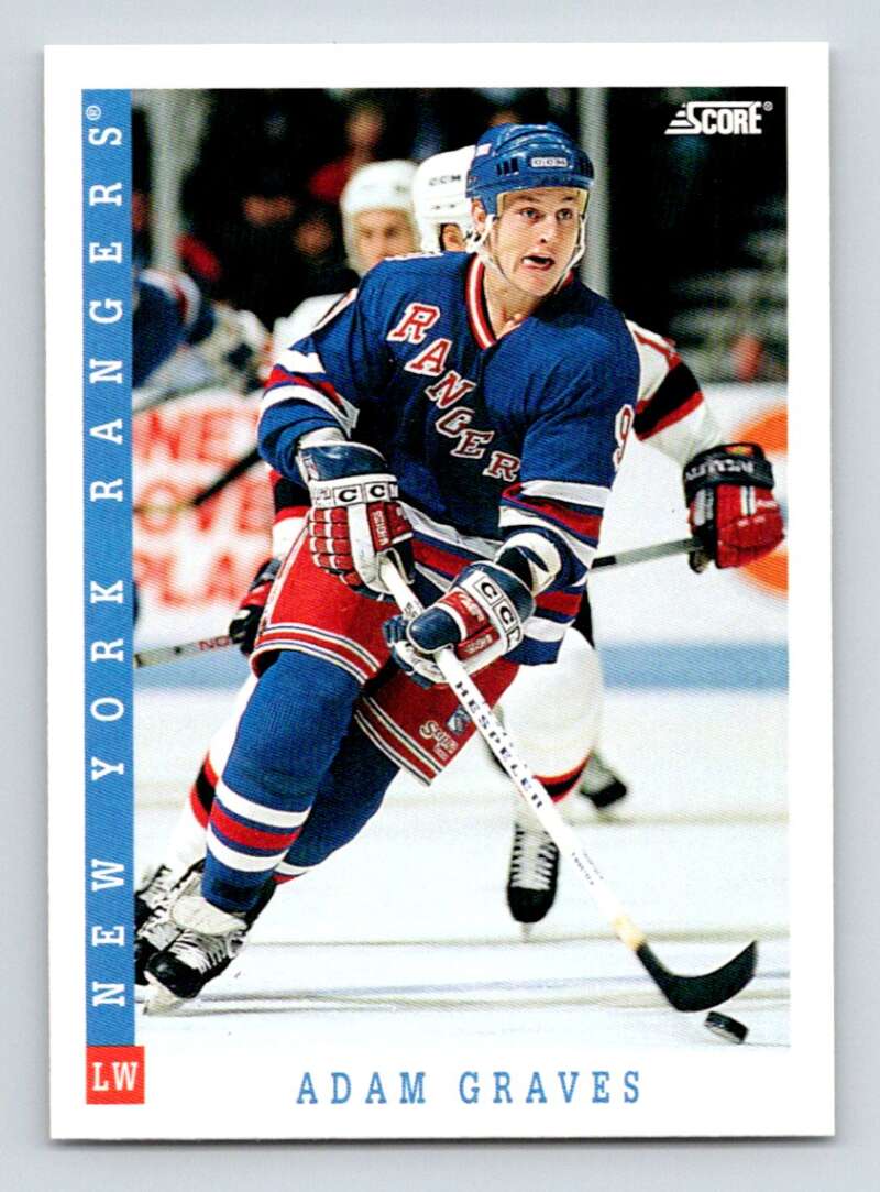 1993-94 Score Canadian #35 Adam Graves Hockey New York Rangers Image 1