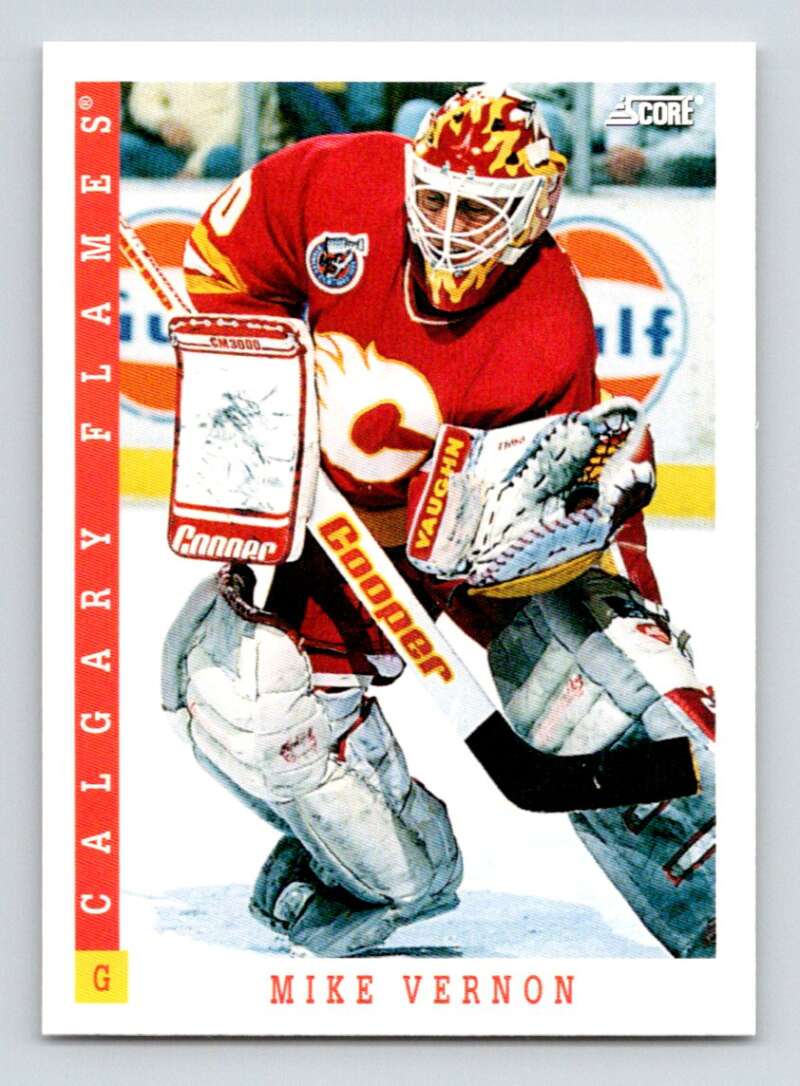 1993-94 Score Canadian #43 Mike Vernon Hockey Calgary Flames Image 1