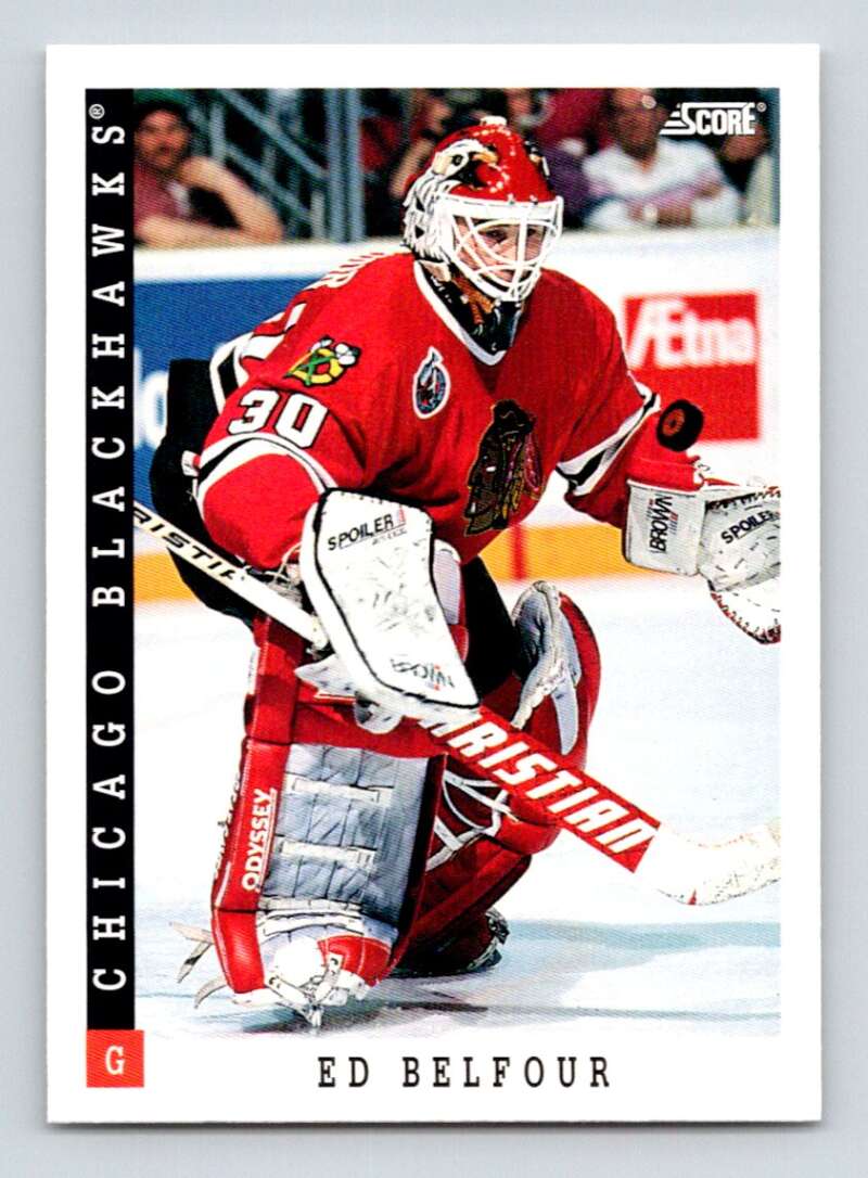 1993-94 Score Canadian #70 Ed Belfour Hockey Chicago Blackhawks Image 1