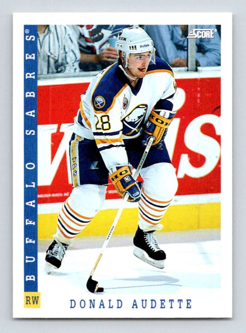 1993-94 Score Canadian #77 Donald Audette Hockey Buffalo Sabres Image 1