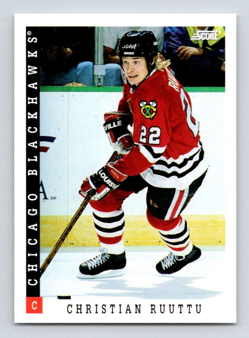 1993-94 Score Canadian #84 Christian Ruuttu Hockey Chicago Blackhawks Image 1