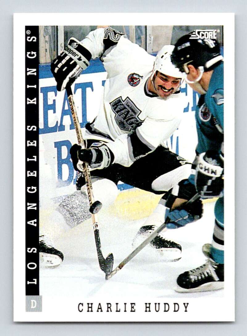 1993-94 Score Canadian #90 Charlie Huddy Hockey Los Angeles Kings Image 1