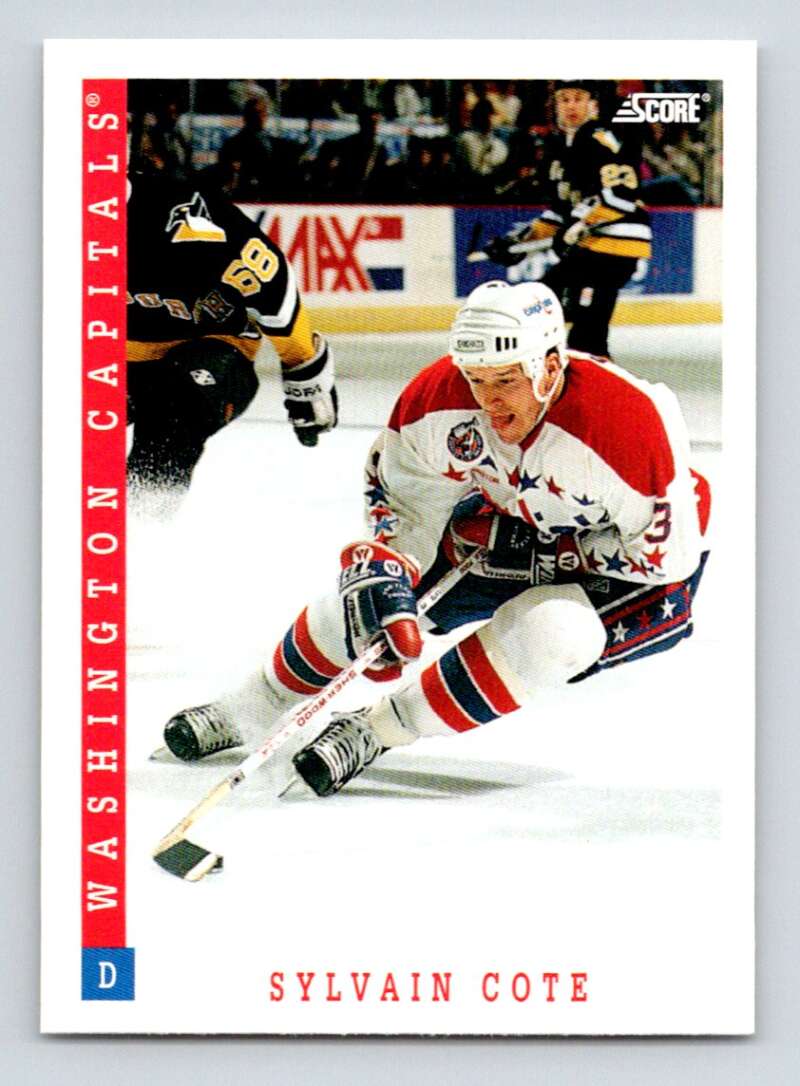1993-94 Score Canadian #92 Sylvain Cote Hockey Washington Capitals Image 1