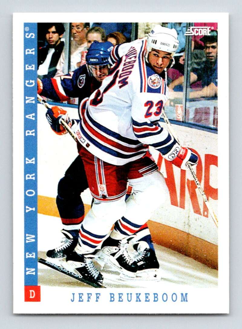 1993-94 Score Canadian #94 Jeff Beukeboom Hockey New York Rangers Image 1