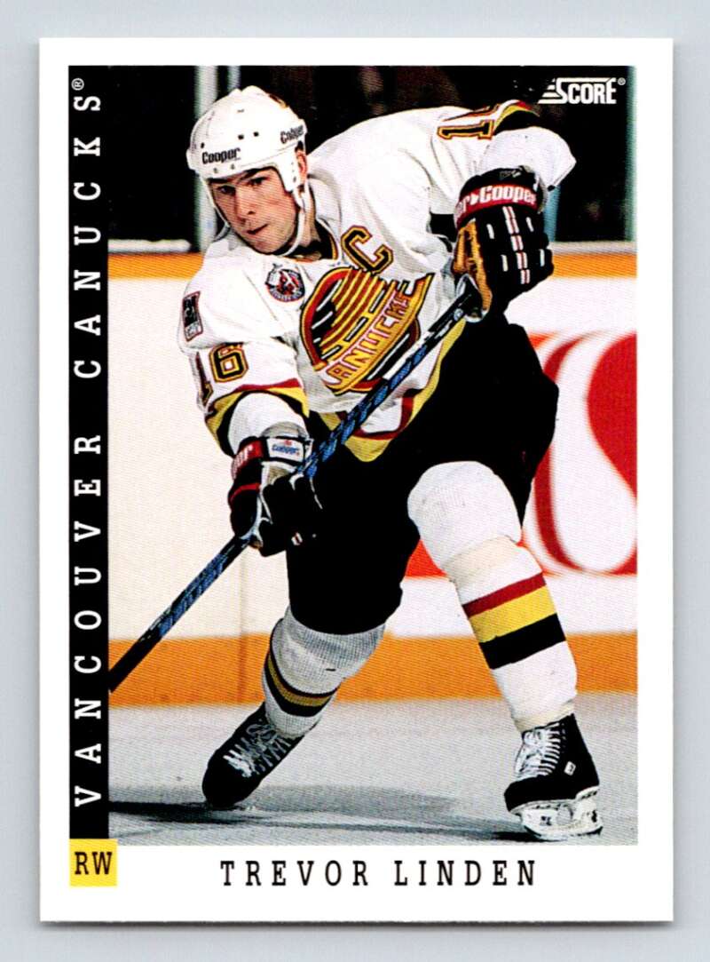 1993-94 Score Canadian #117 Trevor Linden Hockey Vancouver Canucks Image 1