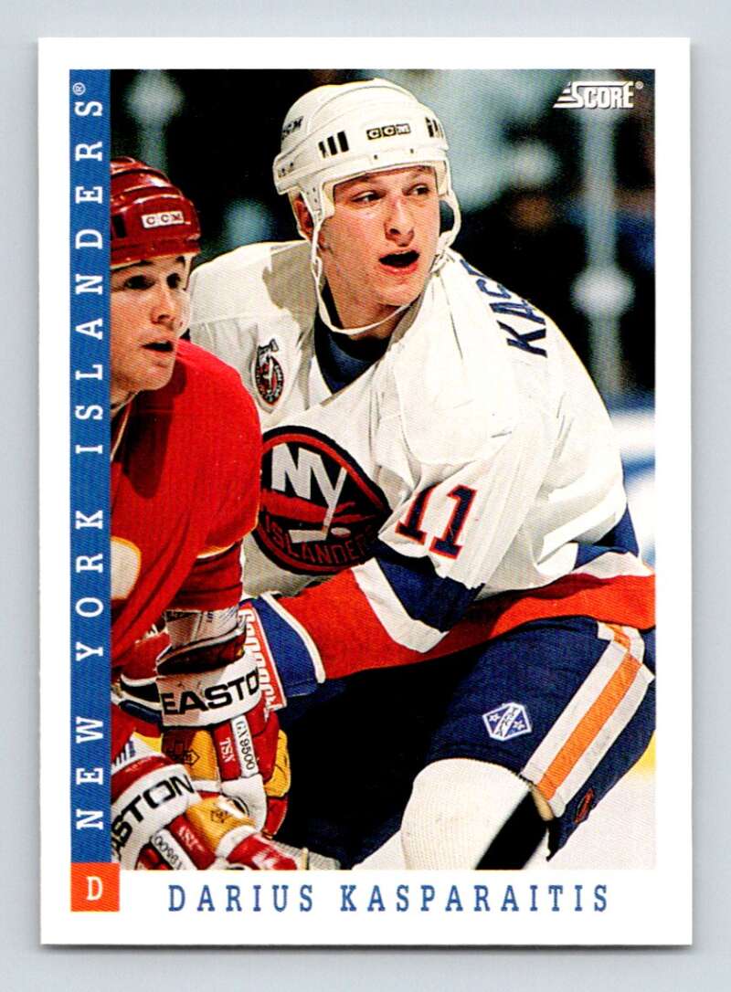 1993-94 Score Canadian #124 Darius Kasparaitis Hockey New York Islanders Image 1