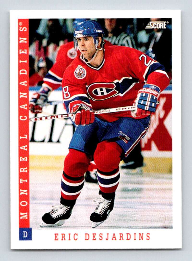 1993-94 Score Canadian #128 Eric Desjardins Hockey Montreal Canadiens Image 1