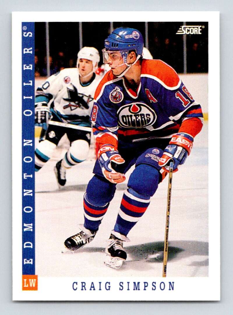 1993-94 Score Canadian #139 Craig Simpson Hockey Image 1