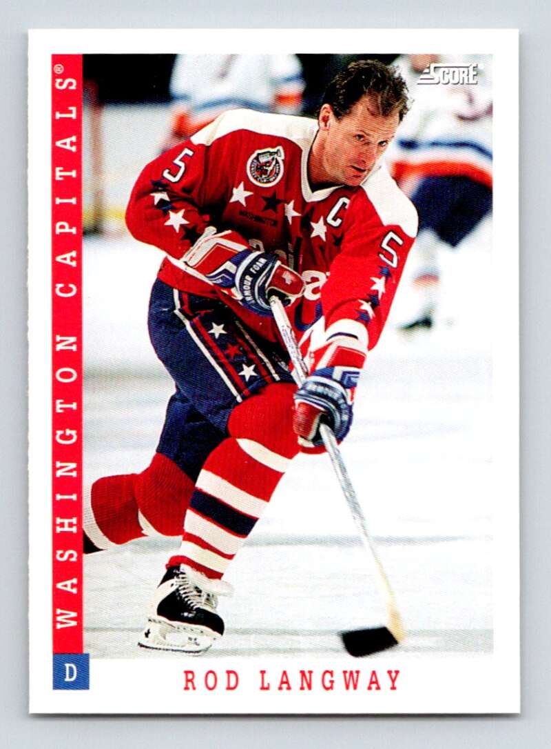 1993-94 Score Canadian #145 Rod Langway Hockey Washington Capitals Image 1