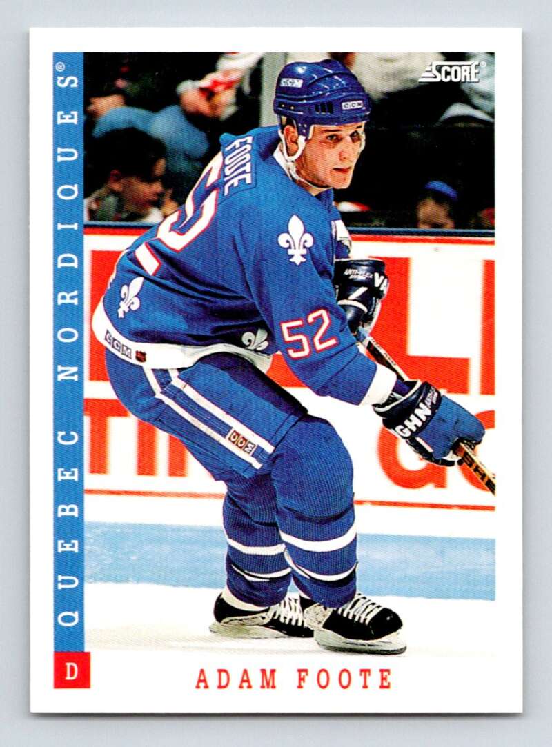 1993-94 Score Canadian #149 Adam Foote Hockey Quebec Nordiques Image 1