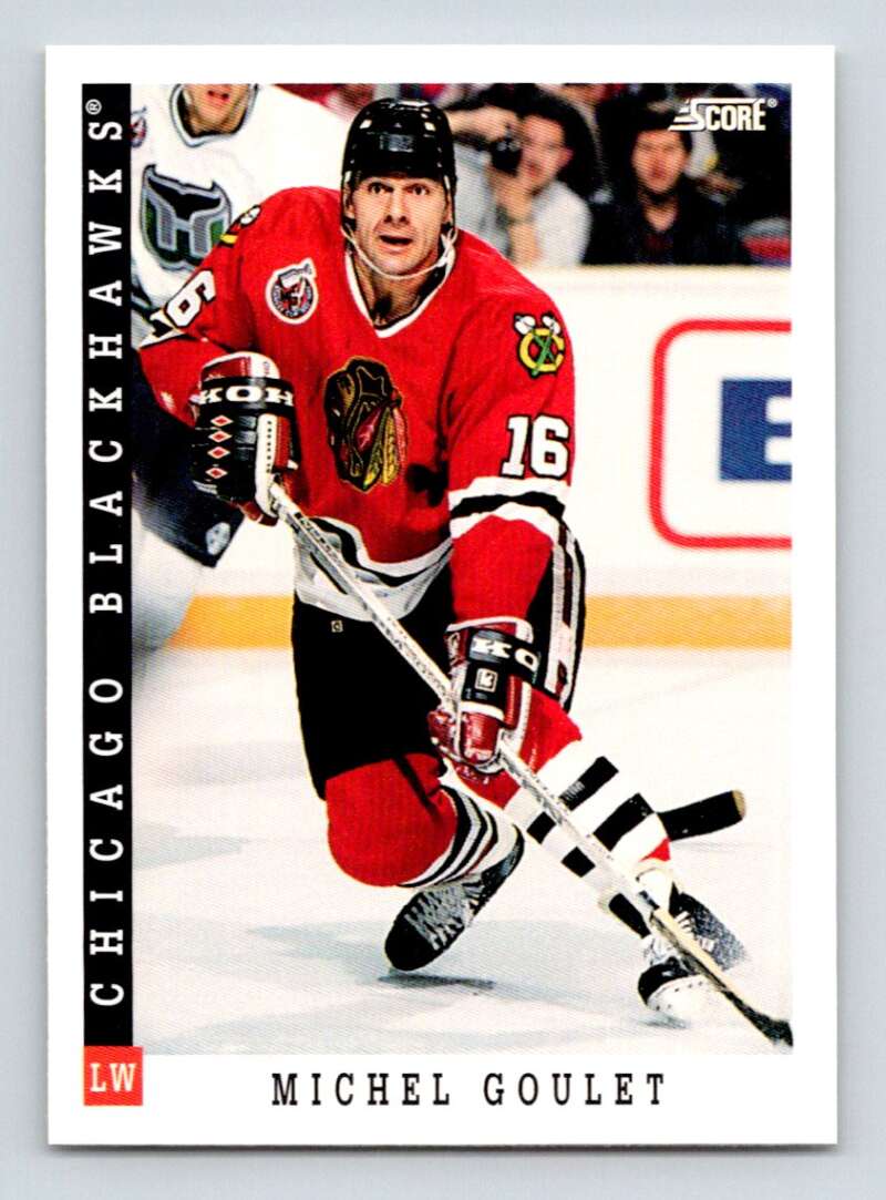 1993-94 Score Canadian #153 Michel Goulet Hockey Chicago Blackhawks Image 1