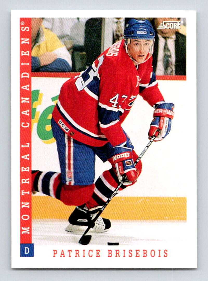 1993-94 Score Canadian #163 Patrice Brisebois Hockey Montreal Canadiens Image 1