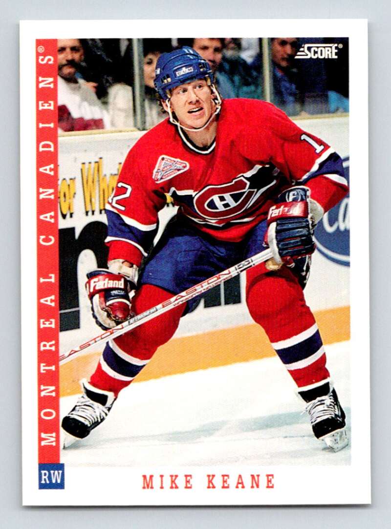 1993-94 Score Canadian #170 Mike Keane Hockey Montreal Canadiens Image 1