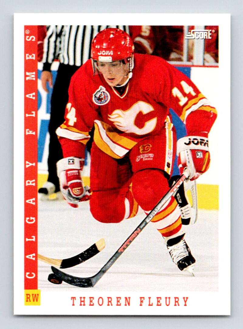 1993-94 Score Canadian #191 Theo Fleury Hockey Calgary Flames Image 1
