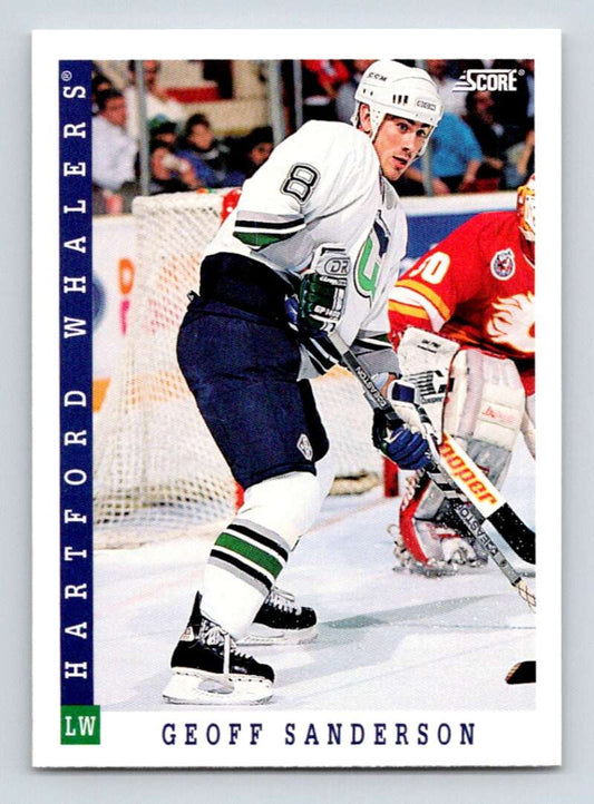 1993-94 Score Canadian #213 Geoff Sanderson Hockey Hartford Whalers  Image 1