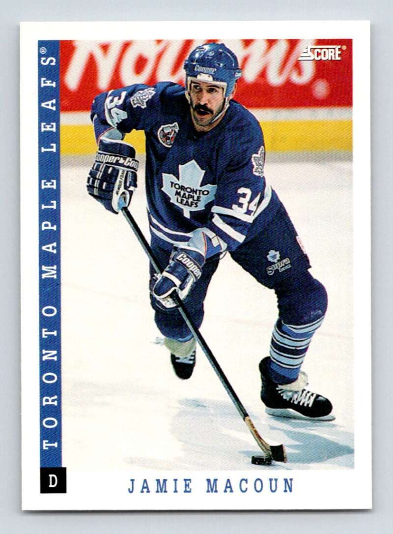 1993-94 Score Canadian #224 Jamie Macoun Hockey Toronto Maple Leafs Image 1