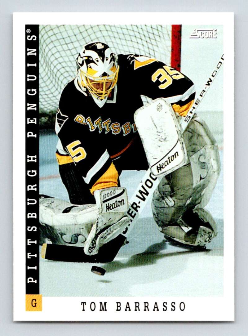1993-94 Score Canadian #225 Tom Barrasso Hockey Pittsburgh Penguins Image 1
