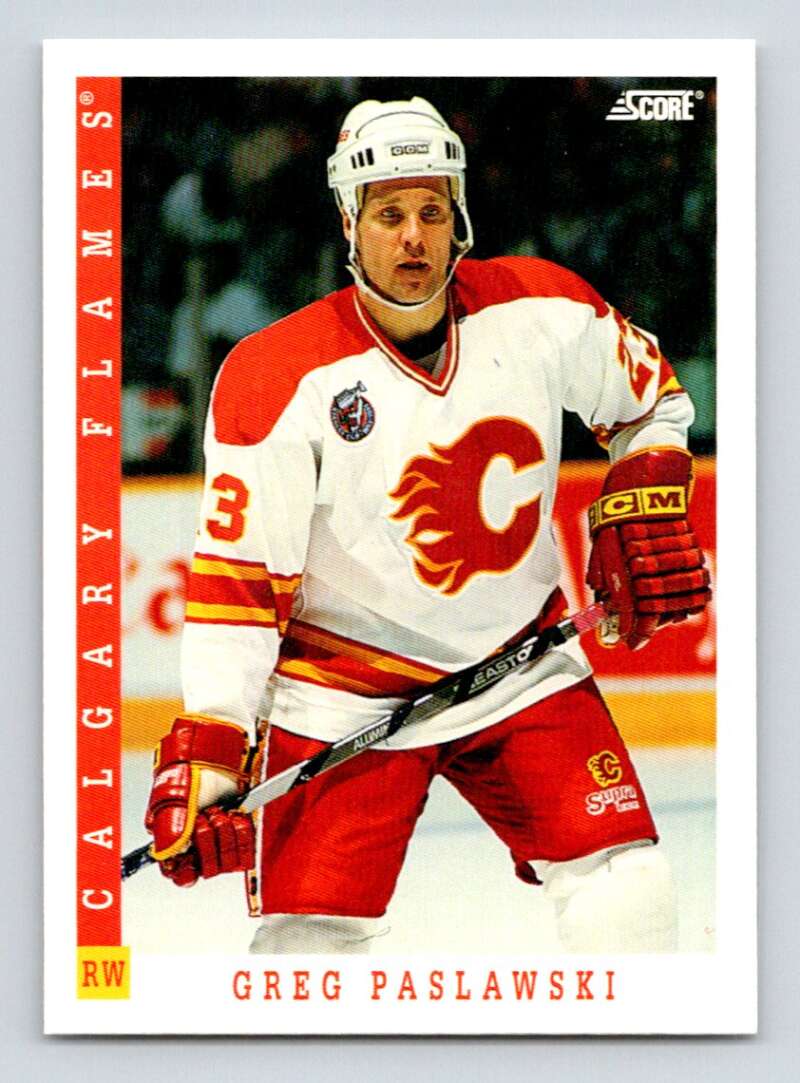 1993-94 Score Canadian #290 Greg Paslawski Hockey Calgary Flames Image 1