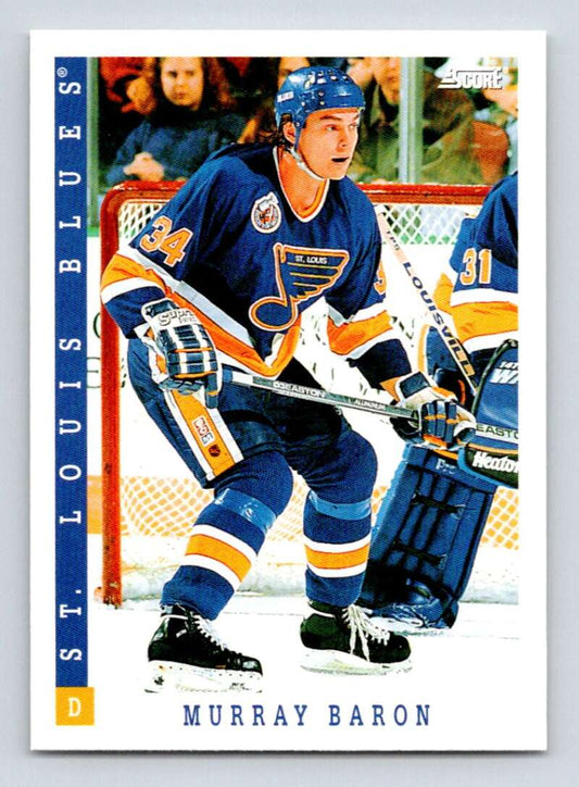 1993-94 Score Canadian #294 Murray Baron Hockey St. Louis Blues  Image 1