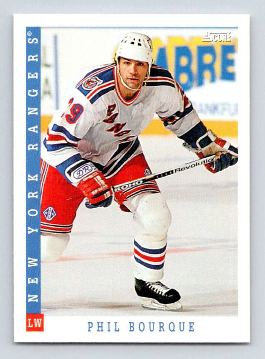 1993-94 Score Canadian #308 Phil Bourque Hockey New York Rangers  Image 1
